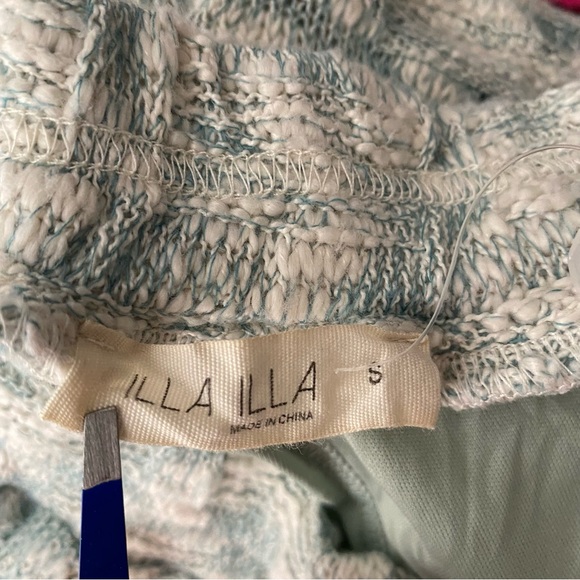 ILLA ILLA Woven Knit Green White High Waisted Shorts - Picture 6 of 7